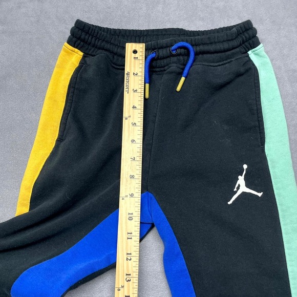 Air Jordan Jogger Pants Kids Medium Multi Cotton Tapered Leg Drawstring Running - Picture 8 of 11